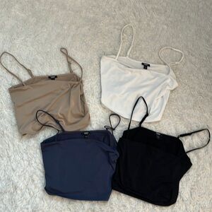 Express Silk Crop Tops